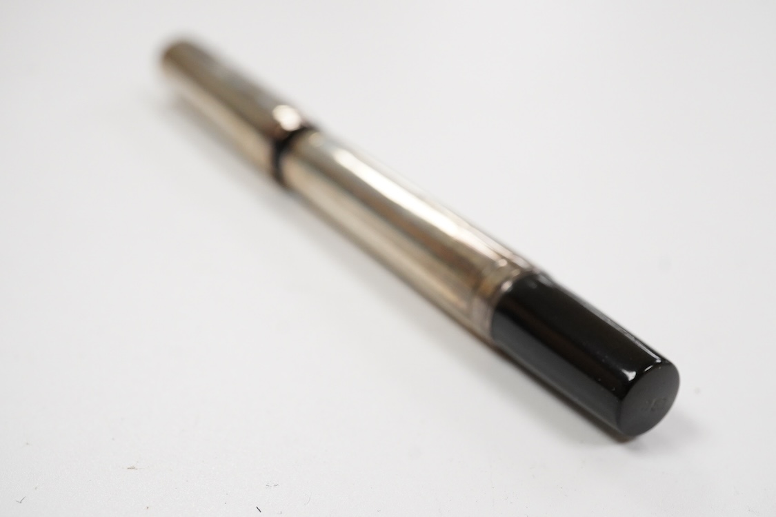 A Waterman Sterling silver lever fill fountain pen fitted Waterman No.2A nib